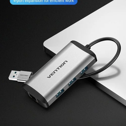 Vention USB 3.0 to USB3.0 + Gigabit Ethernet Aluminum Alloy Docking