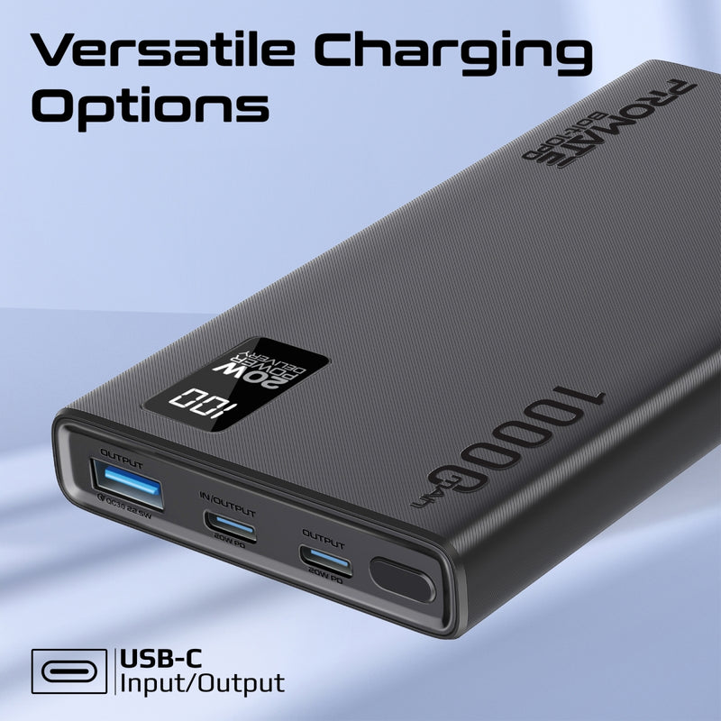 Promate Super Slim Design 10000mAh Smart Charging Power Bank