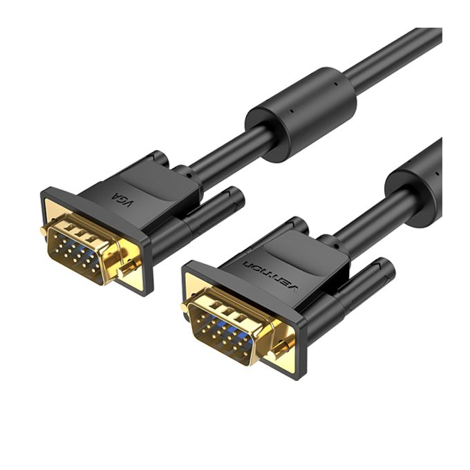 Vention VGA(3+6) Male to Male Cable with ferrite cores 1.5M Black