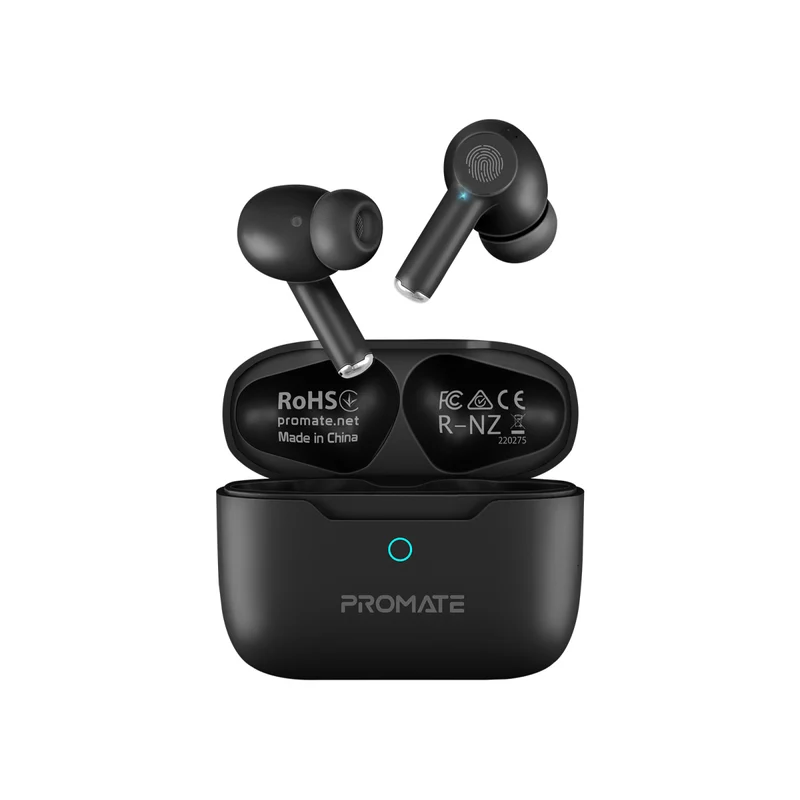 Promate High-Definition ANC TWS Earphones with intellitouch• 25 Hours