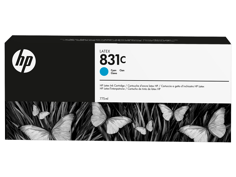 HP 831C 775ML CYAN LATEX INK CARTRIDGE - CZ695A