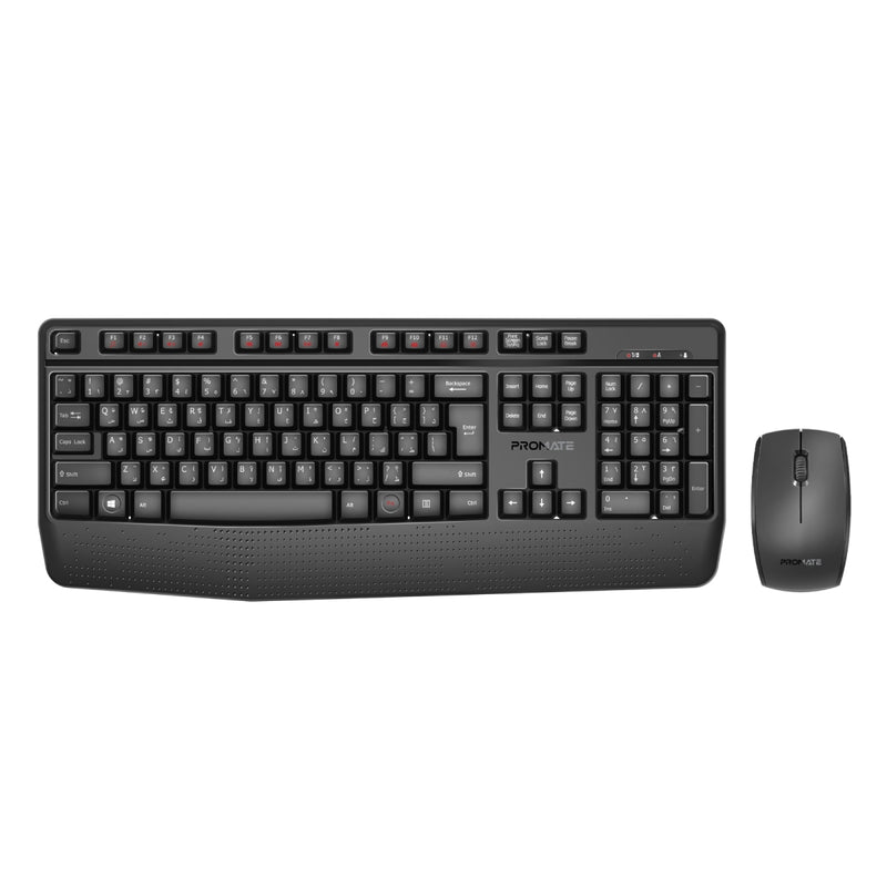 Promate Ergonomic Wireless Multimedia Keyboard and Ambidextrous