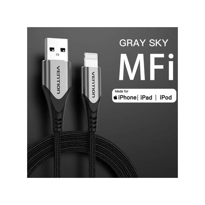 Vention USB 2.0 A Male to Lightning Male 2M Cable Aluminum Alloy Type