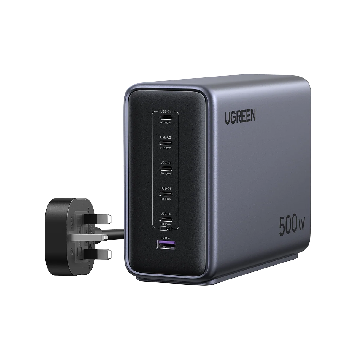 UGREEN X759 500W 6-Port GaN Fast Charger UK (5*USB C & 1* USB A)