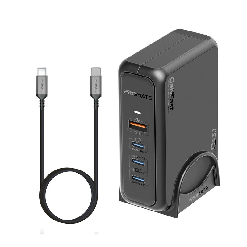 Promate 140W Super-Speed GaNFast™ Charging Station with Power Delivery