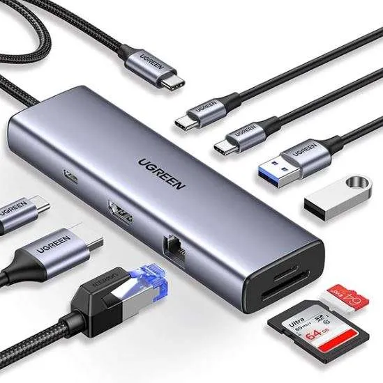 UGREEN CM498 9- In- 1 Docking Station- USB-C To 3*USB A 3.0 + HDMI