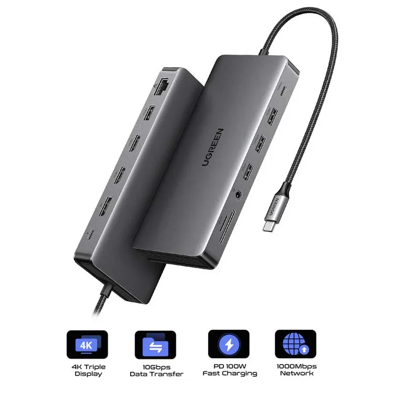 UGREEN CM681 13 In 1 Docking Station USB-C to / 2*USB-A 3.0 GEN thumbnail 2