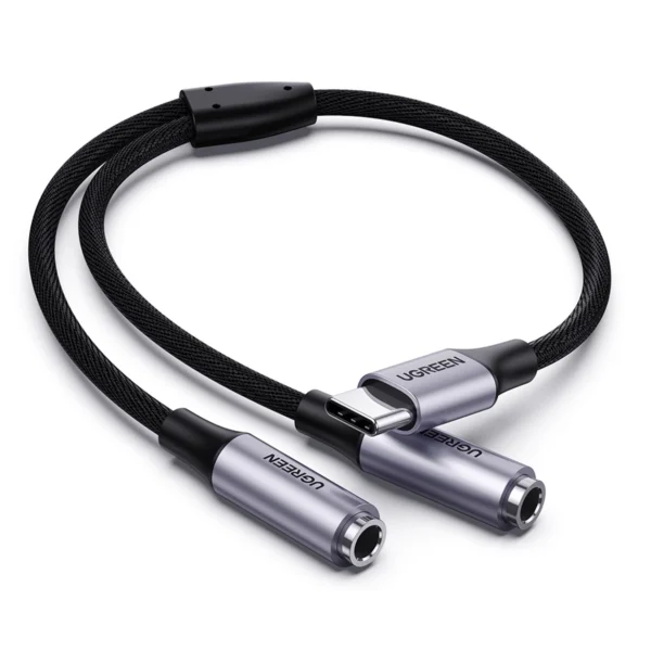 UGREEN AV144 USB C Male to 2 * 3.5mm Female Audio Cable 25cm -Space