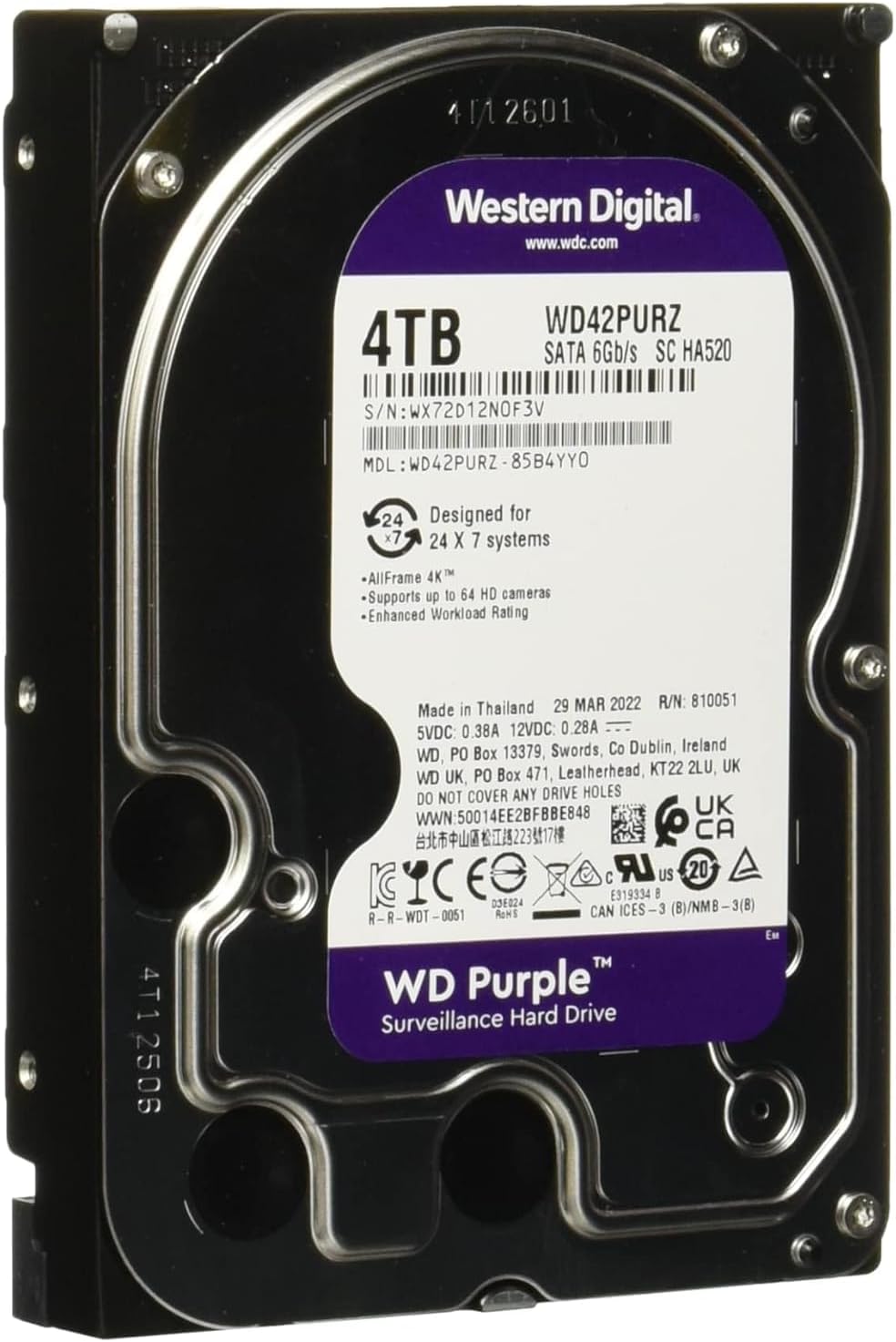 4TB WD Purple surveillance HDD 4797