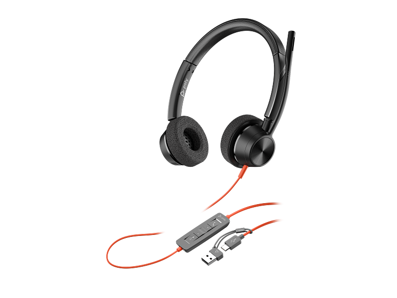 Poly Blackwire 3325 Stereo USB C Headset + 3.5mm Plug + USB C/A thumbnail 2