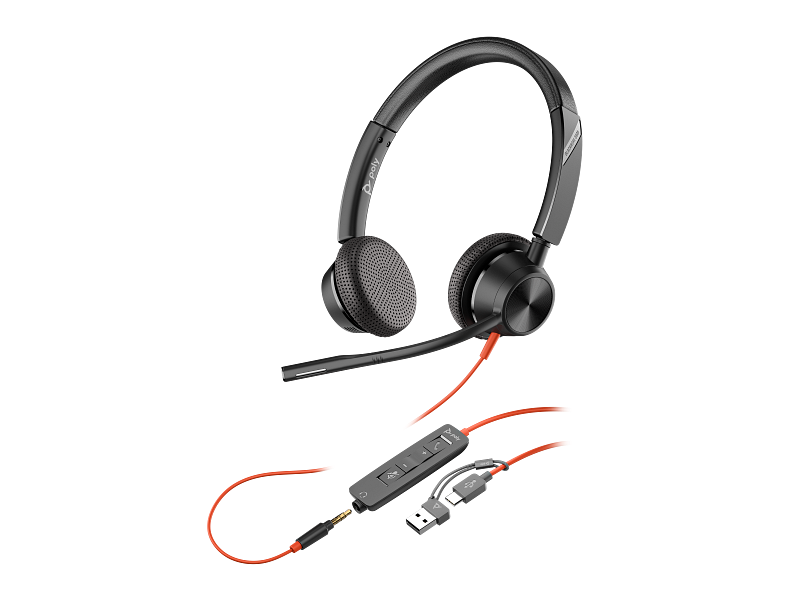 Poly Blackwire 3325 Stereo USB C Headset + 3.5mm Plug + USB C/A thumbnail 4