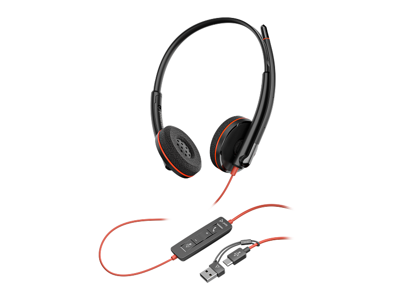 Poly Blackwire 3220 Wired Stereo USB-C Headset with Noise cancelling thumbnail 3
