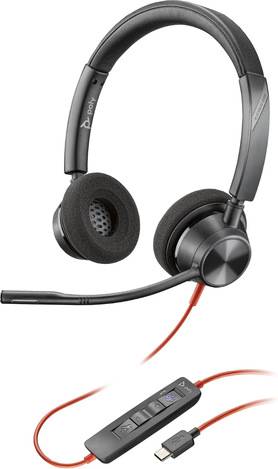 Poly Blackwire 3320 Wired Stereo Microsoft Teams Certified USB-C