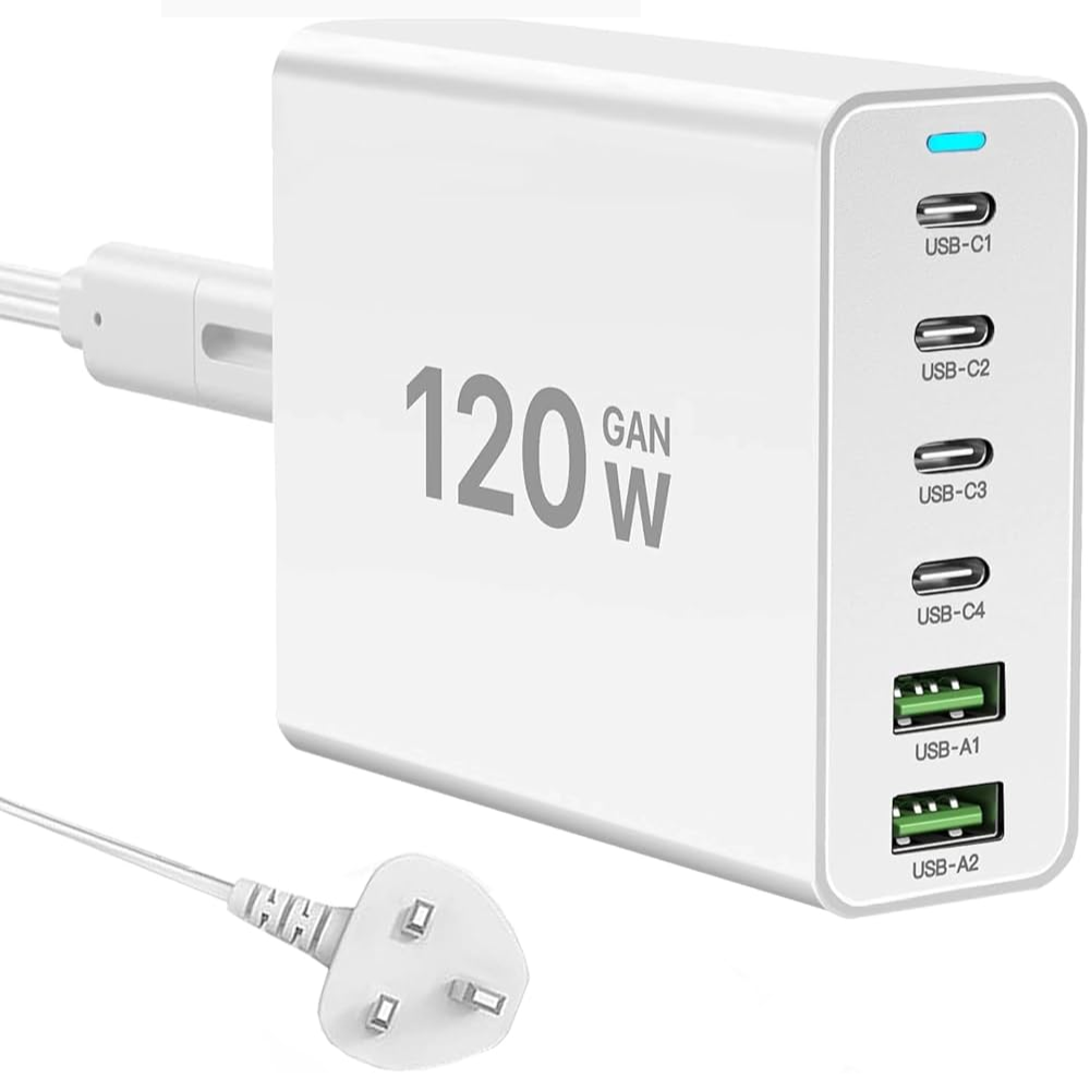 Lightwave 120W Universal Charger,2 USB-C Ports, 2 USB-A Ports