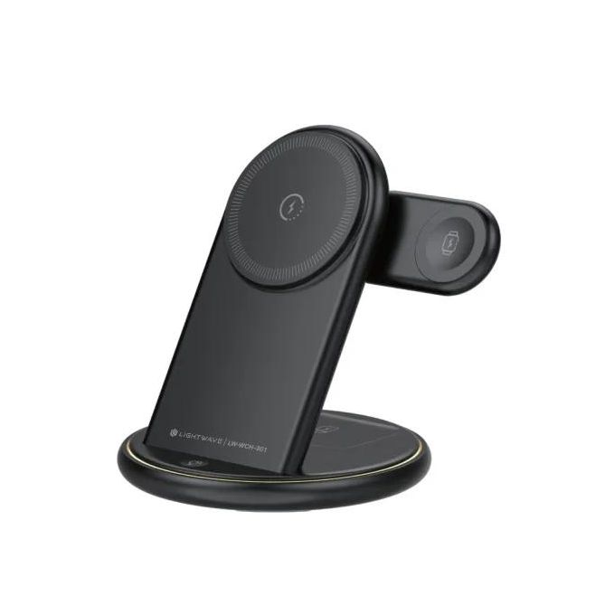 Lightwave 3-IN-1 Wireless Charger-for phones, smart watch, Earbuds