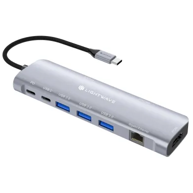 LIGHTWAVE LW-SIL-DOCK-11I1 -11 IN 1 DOCKING STATION -SILVER SERIES