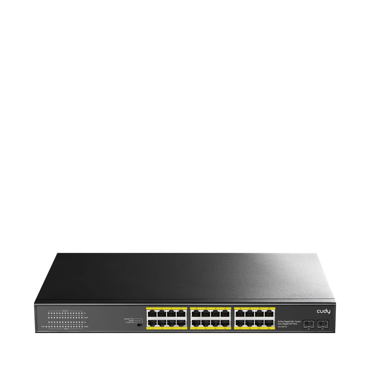 CUDY 24-PORT GIGABIT PoE + Switch 2 × Gigabit RJ45 Uplink Ports & 2 ×