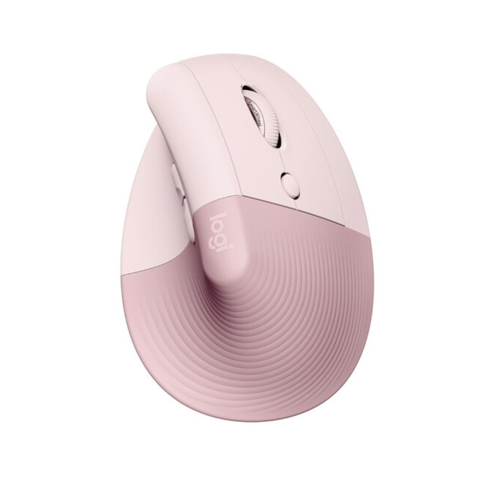 Logitech Lift Vertical Ergonomic Wireless and Bluetooth Mouse - Rose
