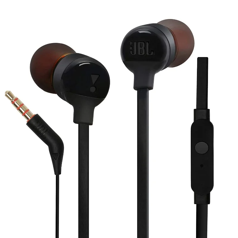 JBL Tune 110 Earphones-Black(4729)