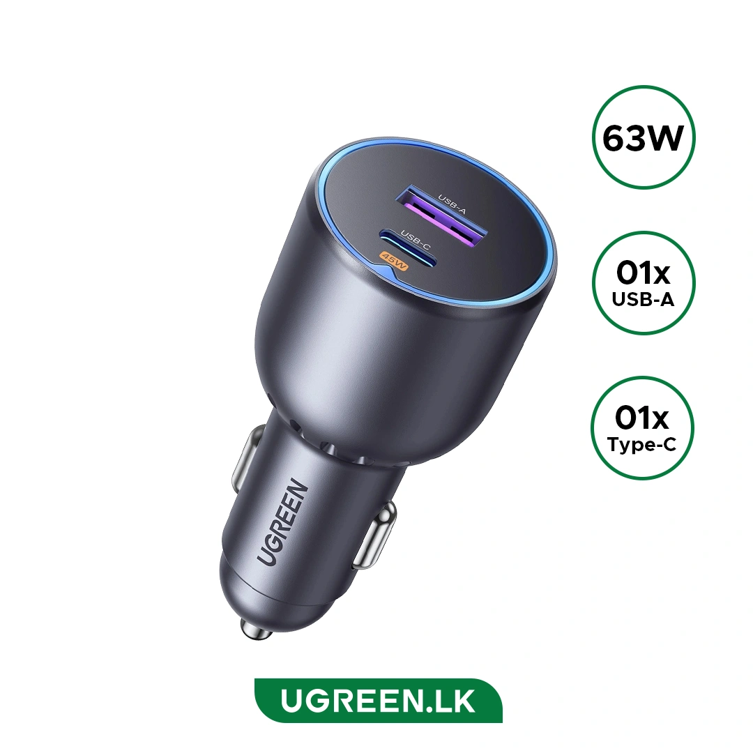 UGREEN 63W 2-Port Fast Car Charger - EC701
