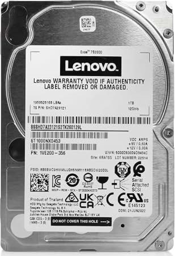 LENOVO 00W1155 2Tb 7200RPM SAS-6.0Gbps 3.5-Inch