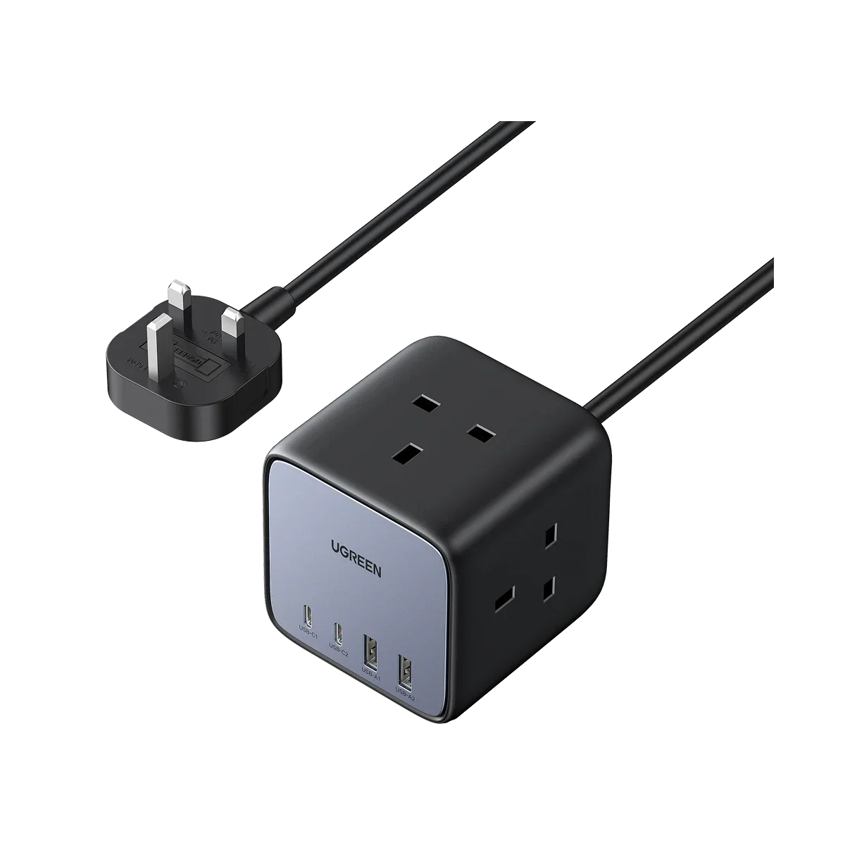 UGREEN DigiNest Cube Power Strip UK Black 1.8m - CD268