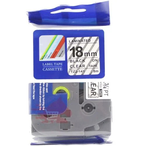 Brother TZ2-141 18mm x 8m Black on Clear Label Tape - 31BTP0007