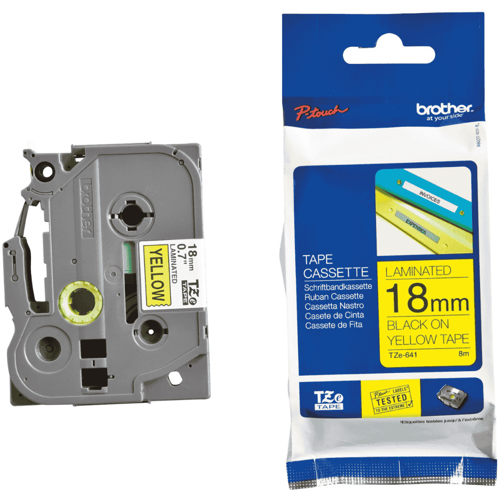 Brother TZE-641 18mm x 8m Black on Yellow - 31BTP0010