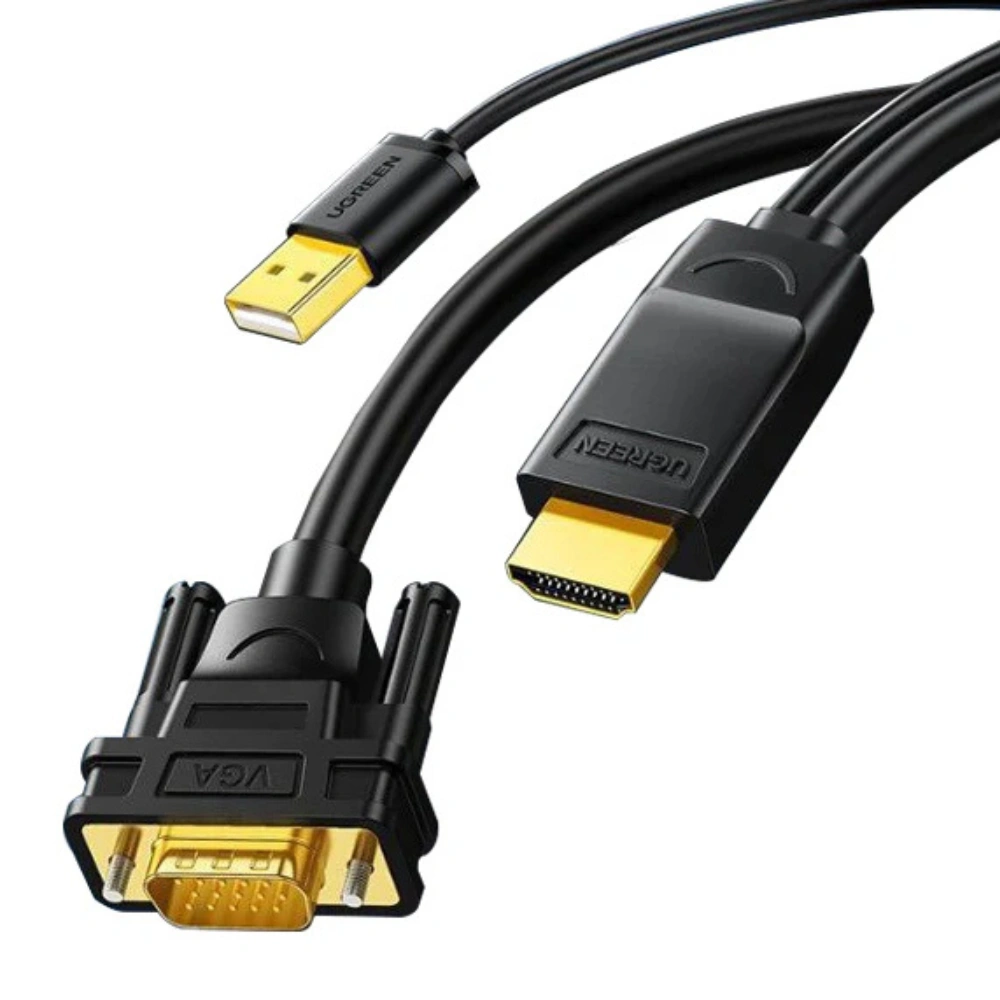 UGREEN UG-30449 HDMI to VGA Converter Cable 1.5m (Black). 
