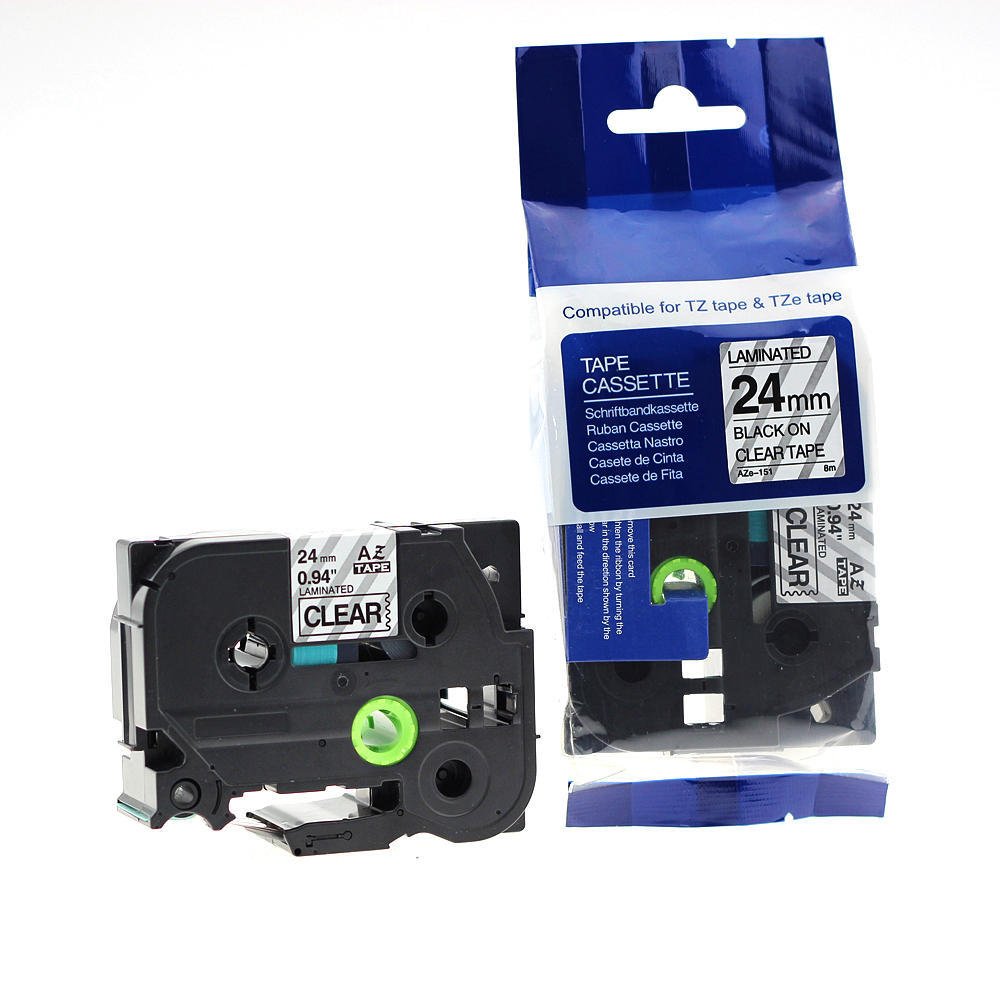Brother TZE-151 24mm - Black on Clear tape 8M - 31BTP0014