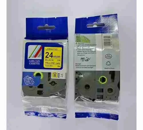 Brother TZ2-651 24mm x 8m black on yellow label tape - 31BTP0039