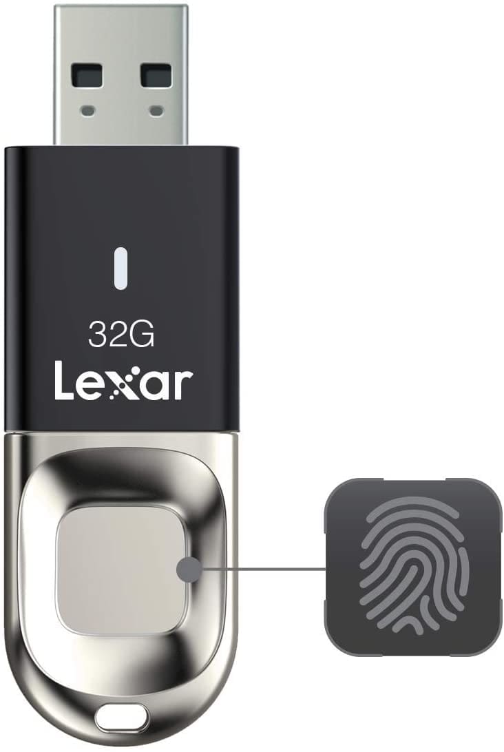 32GB Lexar® Fingerprint F35 USB 3.0 flash drive - LJDF35-32GBBK