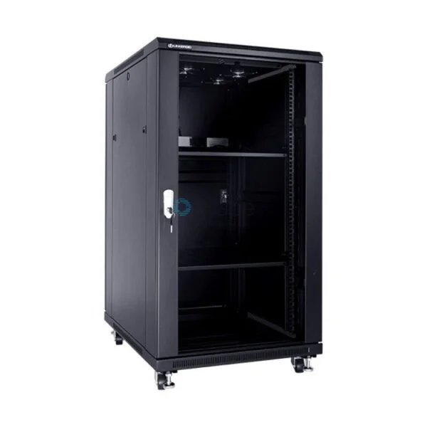 22U(600*800mm)floor mount rack (glass door) - NFR-22U-6080-BL-GL