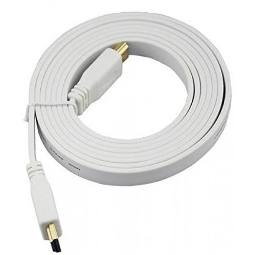 HDMI 1.4 A TYPE/D TYPE 1.8m flat cable, White (PE Packing)