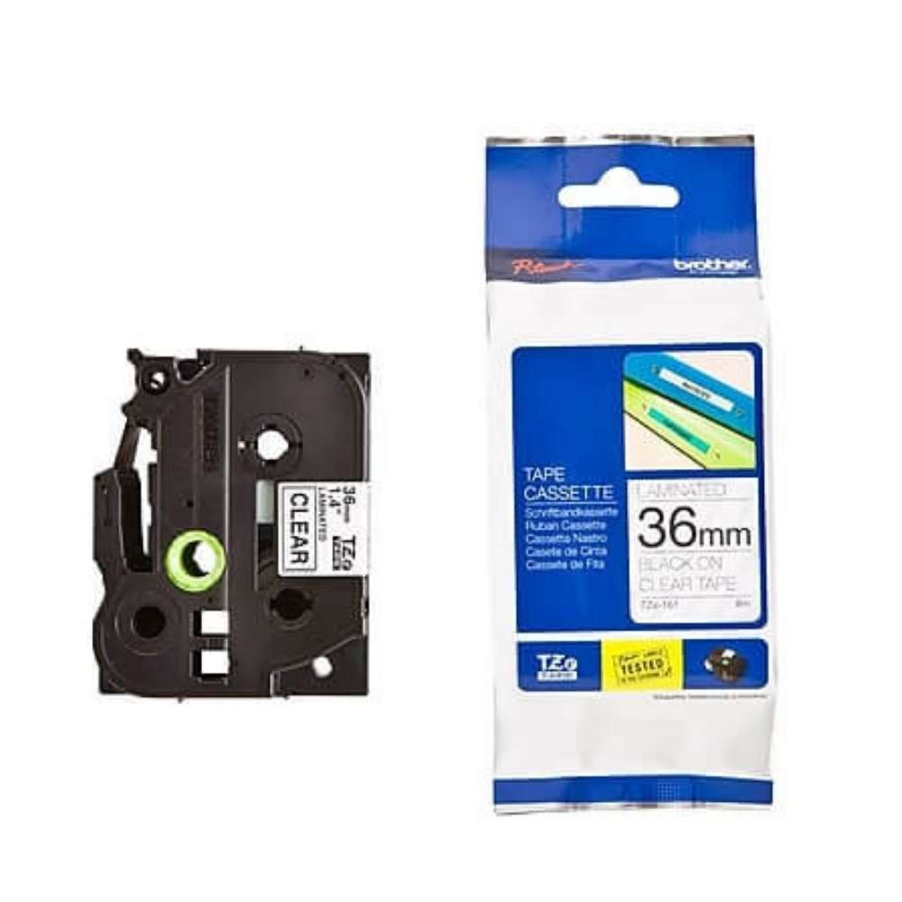 Brother TZe-161 36mm Black on Clear tape - 31BTP0015
