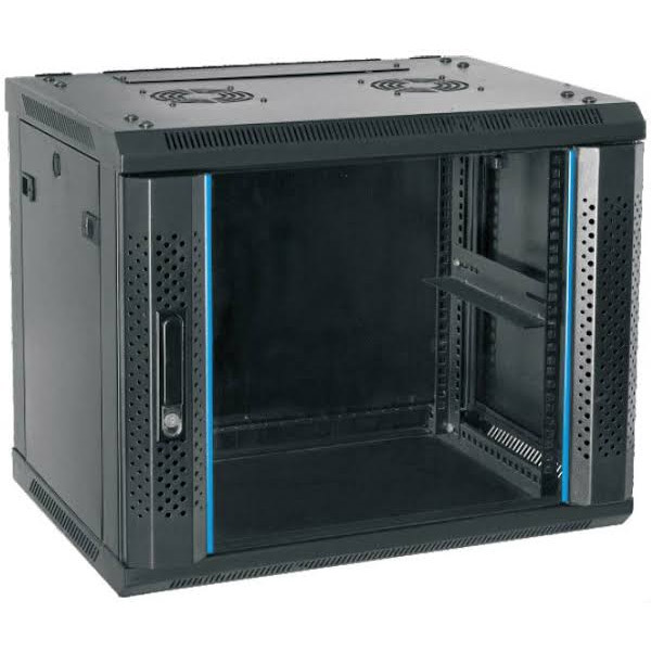 4U(600*450mm) wall mount rack (glass door) - NWR-4U-6045-BL-GL