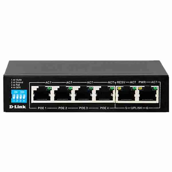 D-Link DGS-F1006P-E 6-Port 250m PoE - DES-F1006P-E/B