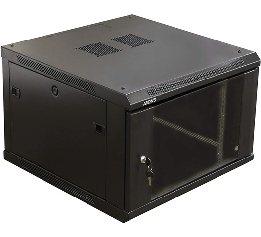 6U 19″ Network Cabinet Rack Wall Mounted 600*450mm - NWR-6U-6045-BL-GL