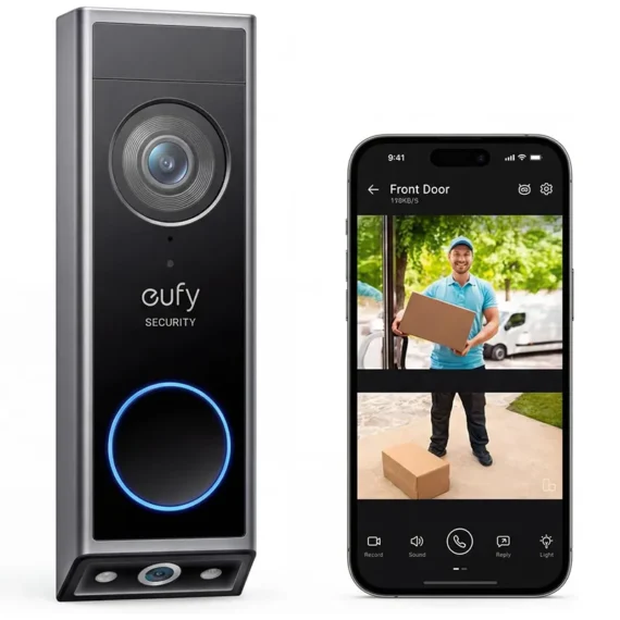 E8214311 EUFY VIDEO DOORBELL E340 WITH CHIME BLACK
