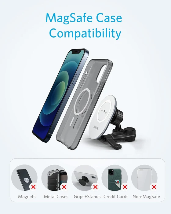 A2931HW1 ANKER POWERWAVE MAGNETIC CHARGING CAR MOUNT BLACK+WHITE thumbnail 2