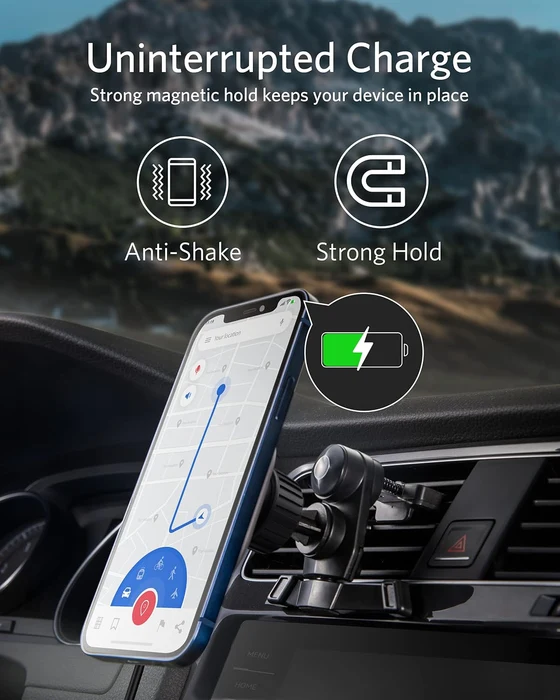 A2931HW1 ANKER POWERWAVE MAGNETIC CHARGING CAR MOUNT BLACK+WHITE thumbnail 3