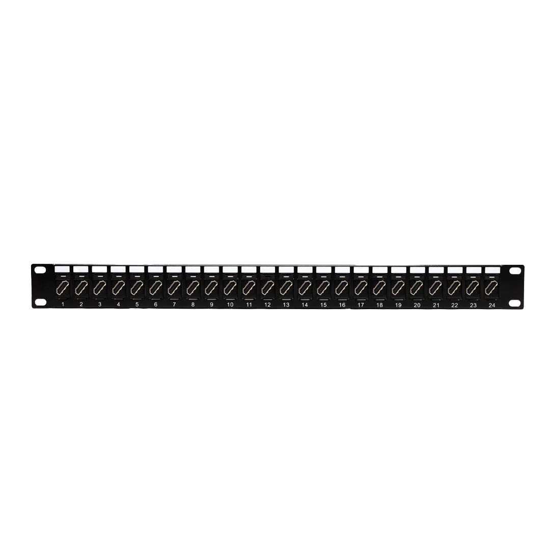 R & M 19" 1U Patch Panel 24-Port BASIC, black, empty R795465