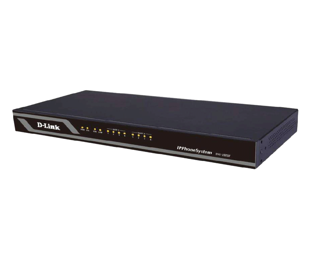 D-Link DVX-2005F, Asterisk-Based IP PBX, 100 User Support, 20 Concurrent Calls, 4 FXO (Expandable to 8)