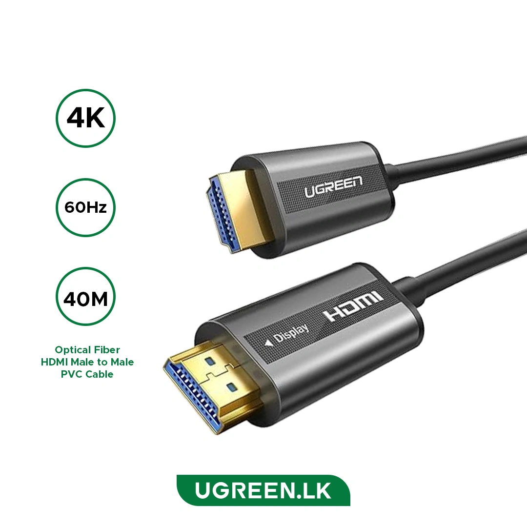 UGREEN HD178 HDMI 4K Fiber Optic Cable Male to Male Aluminum Shell- 40M