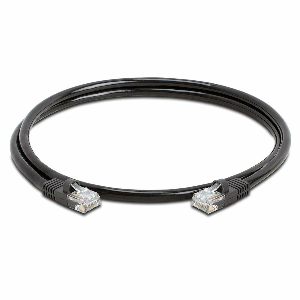 Cat6 UTP 24 AWG PVC Round Patch Cord - 1m - Black Colour