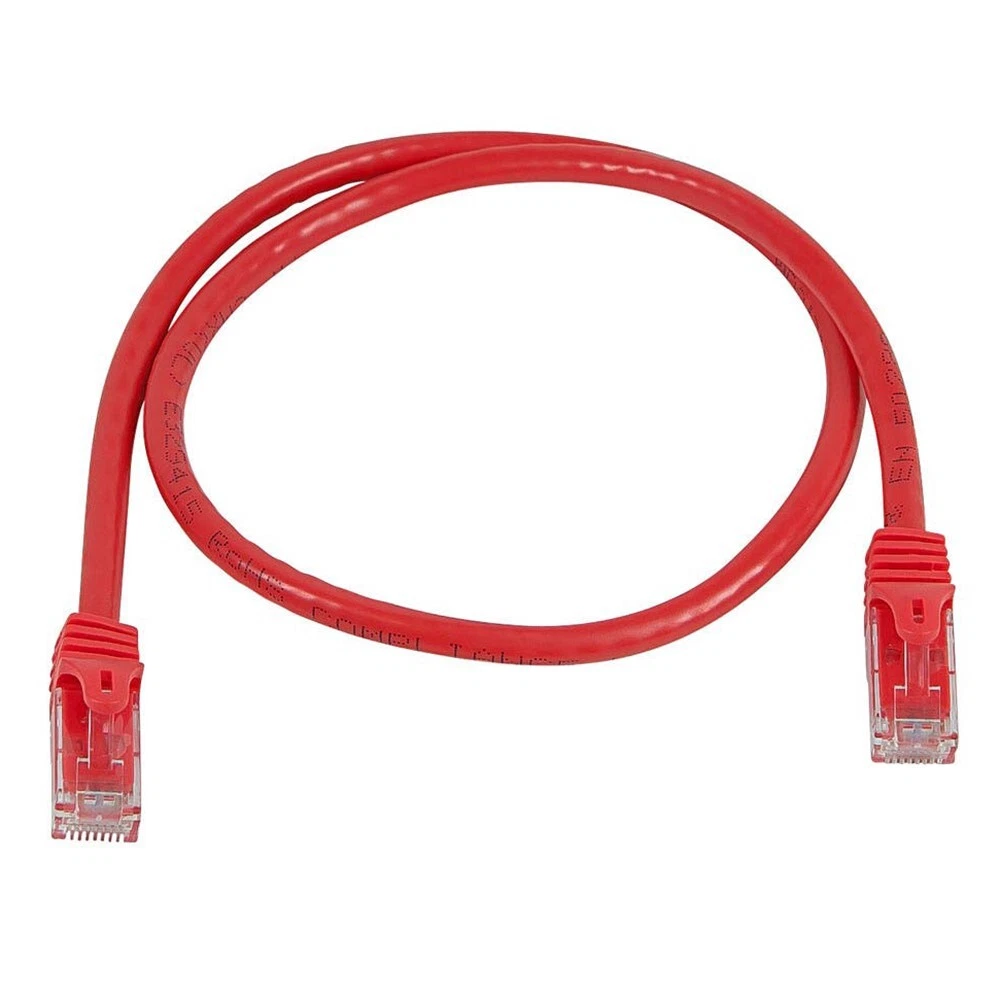 Cat6 UTP 24 AWG PVC Round Patch Cord - 1m - Red Colour