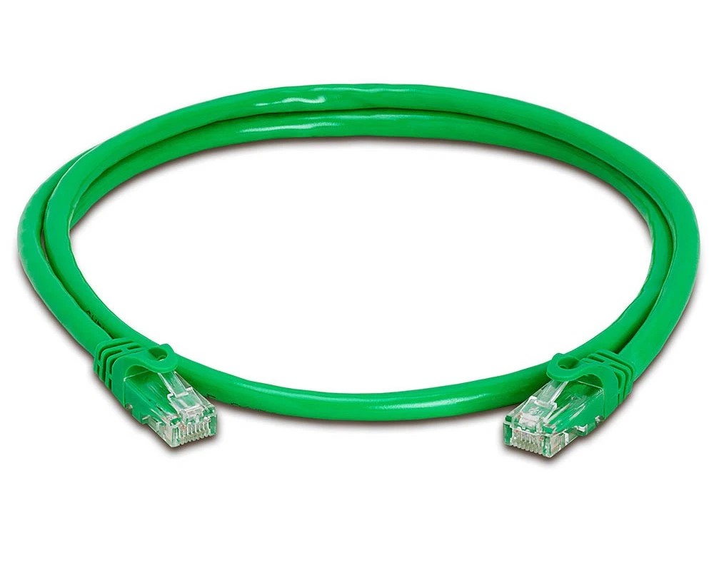 Cat6 UTP 24 AWG PVC Round Patch Cord - 1m - Green Colour