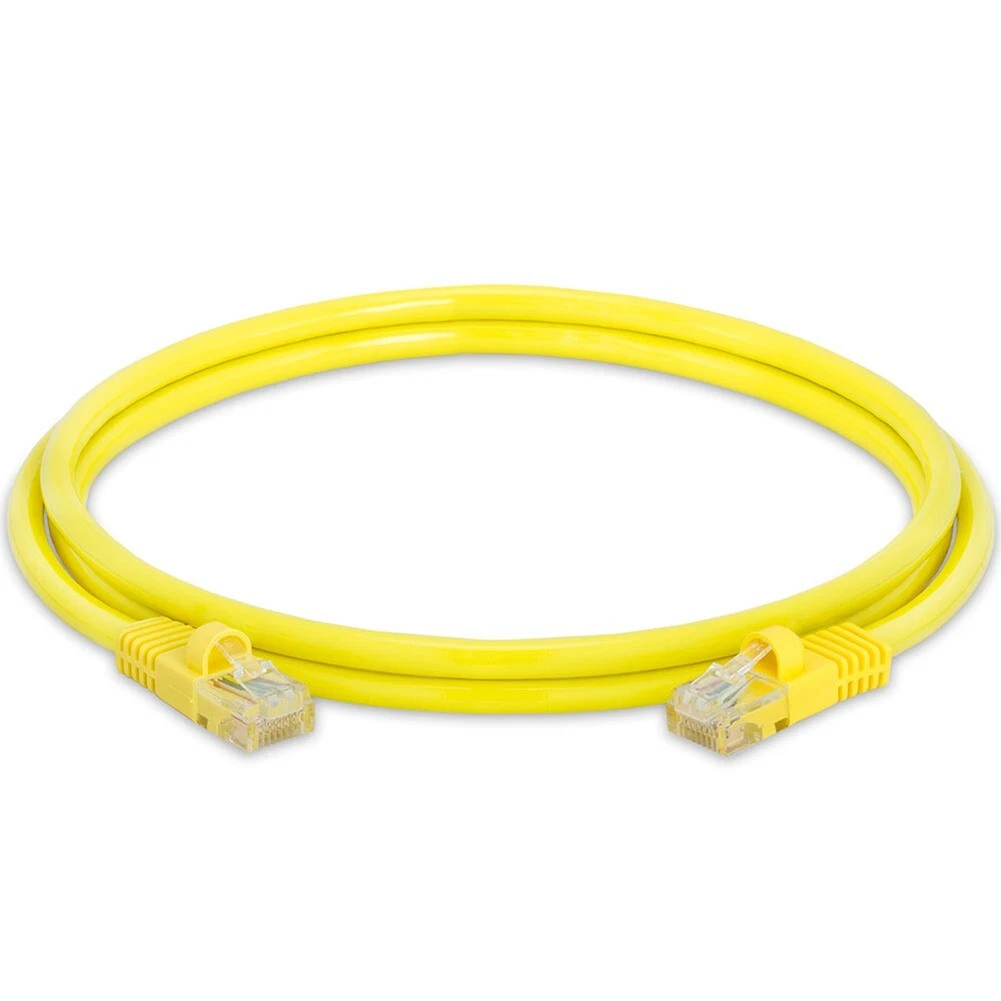 Cat6 UTP 24 AWG PVC Round Patch Cord - 1M - Yellow Color