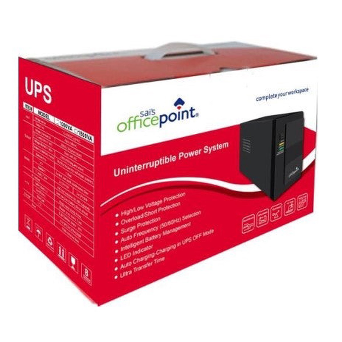 OFFICEPOINT 1500VA UPS 230V (2 YEARS WARRANTY EXCLUDING BATTERY 1 YEAR) 03UPS0009