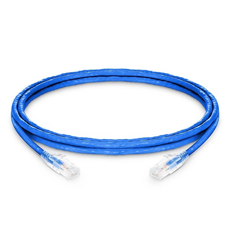 Cat6A 10G UTP 24 AWG PVC Round Patch Cord - 1m - Blue Colour